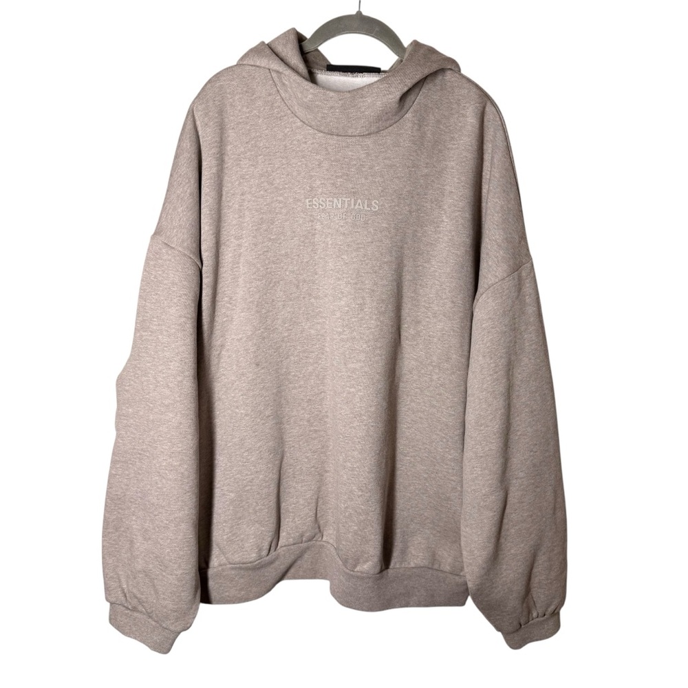 Fear of God Essentials Pullover Hoodie Size L Oatmeal/Heather Tan FOG